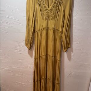 Old Navy Yellow Tiered Gown with Bishop Sleeves